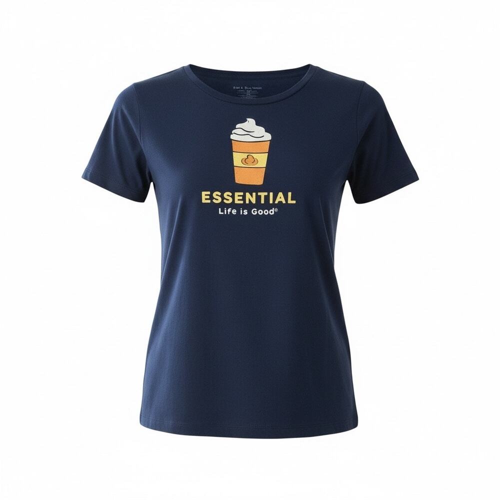 Life is Good Women’s Pajama Set Coffee Graphic Tee + Matching Shorts Size L - Picture 3 of 8